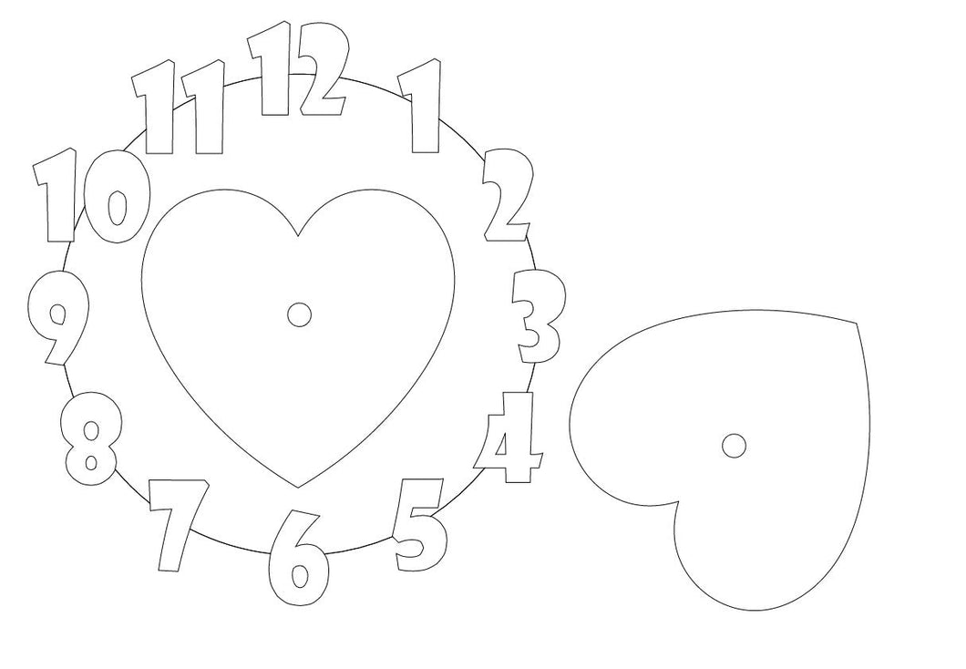自作ハート時計 レーザーカット用　SVG(図面)データー　(Heart_clock_SVG)
